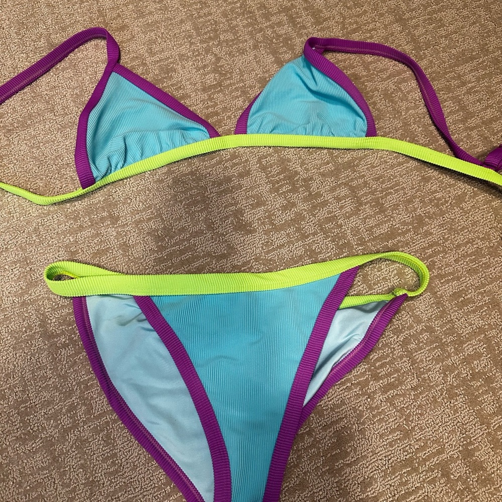 Beach riot multicolor ribbed bikini